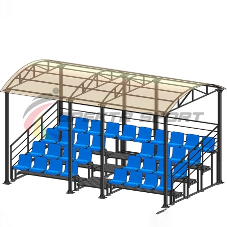 Купить Трибуна для зрителей 4 ряда на 34 места с навесом и перилами в Магадане 